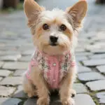 perrita con chaleco detweed estilo chanel